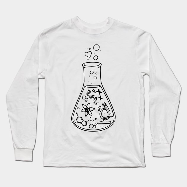 Science Glass Flask Biotech Microbiology Lab Long Sleeve T-Shirt by labstud